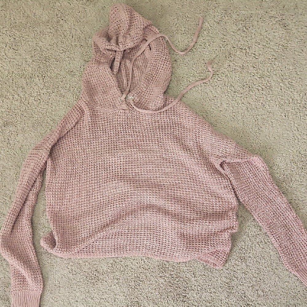 Hippie Rose Pink Cowl Neck Sweater Cozy Knit